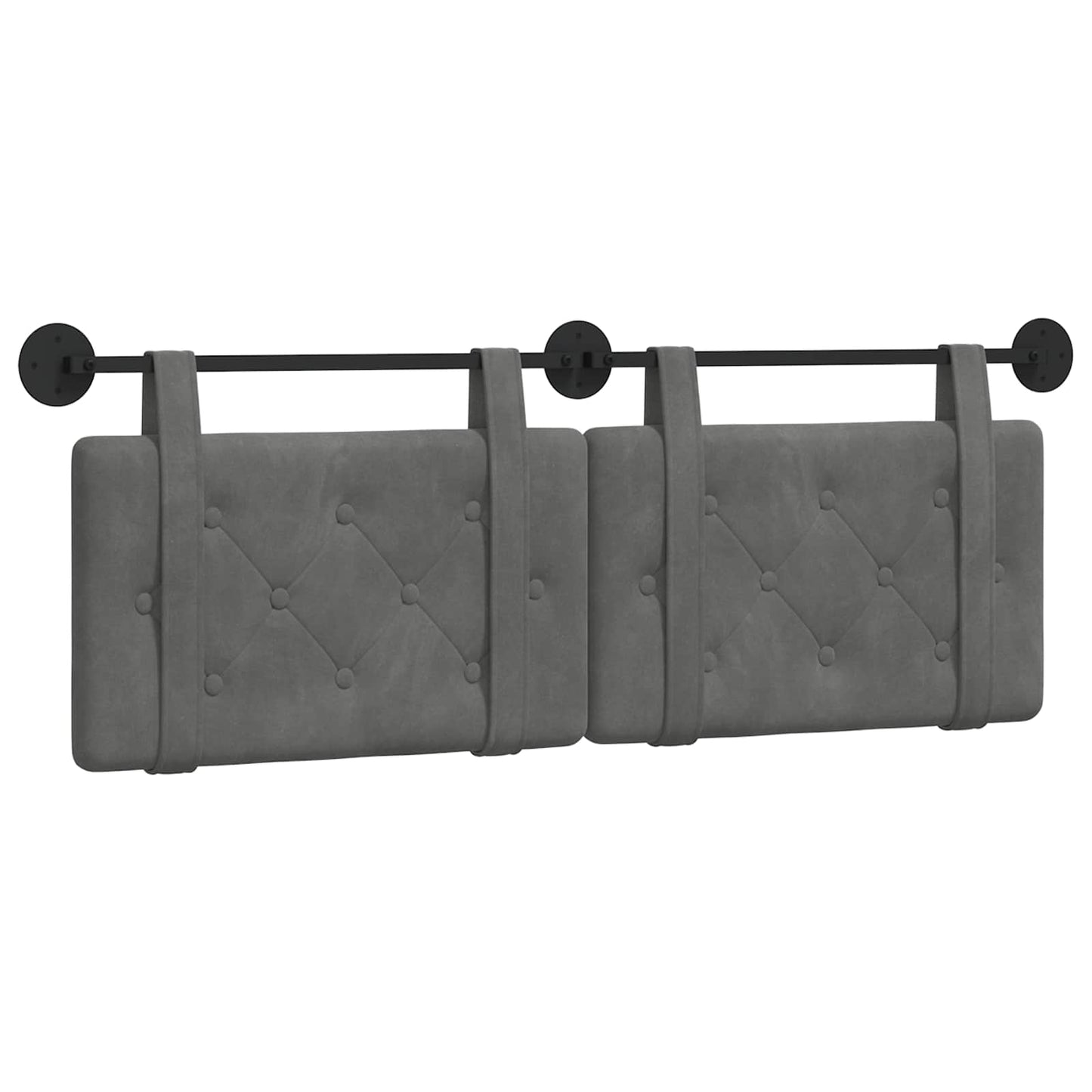 Hangend Hoofdeinde Donkergrijs 130 x 55 x 5 cm Fluweel