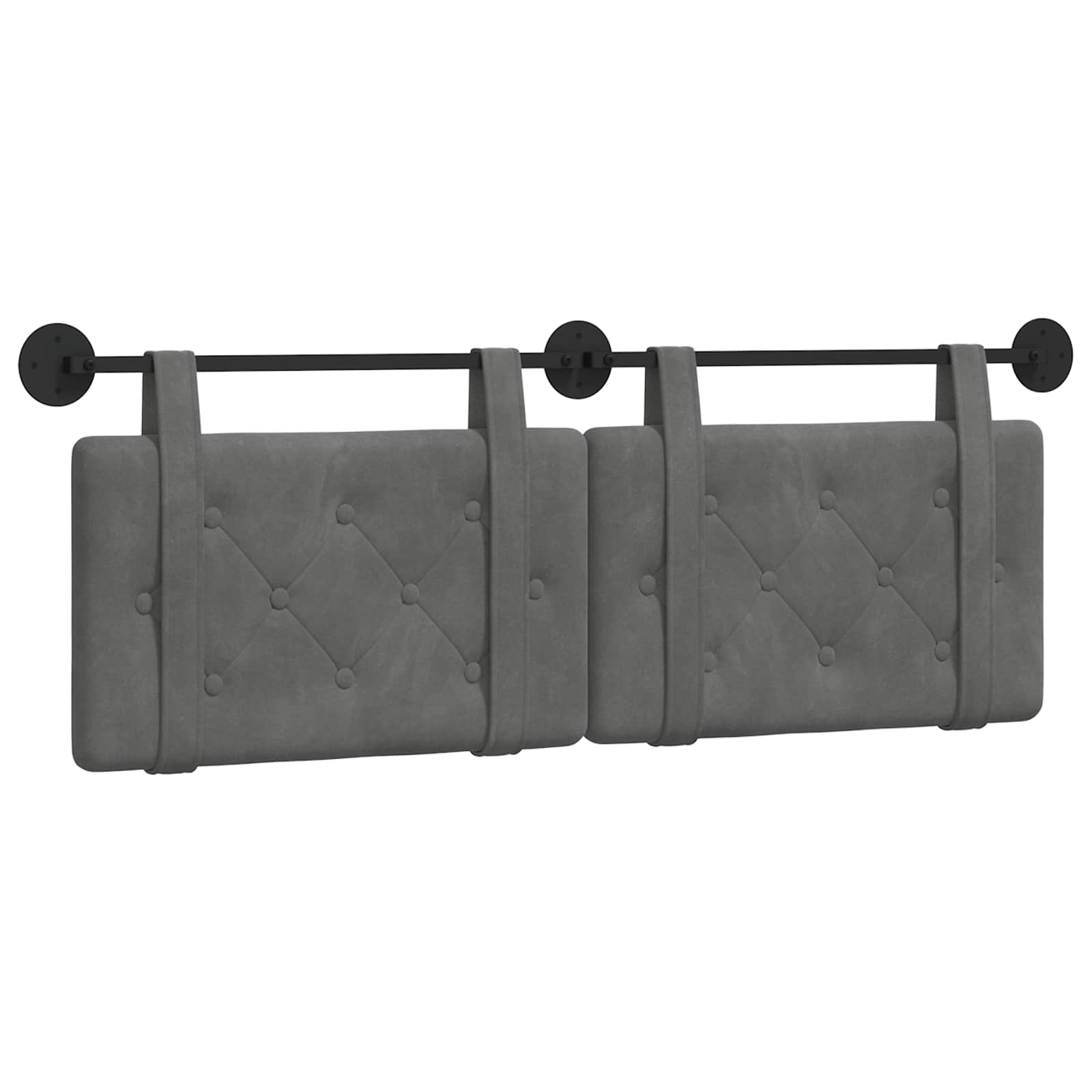 Hangend Hoofdeinde Donkergrijs 130 x 55 x 5 cm Fluweel