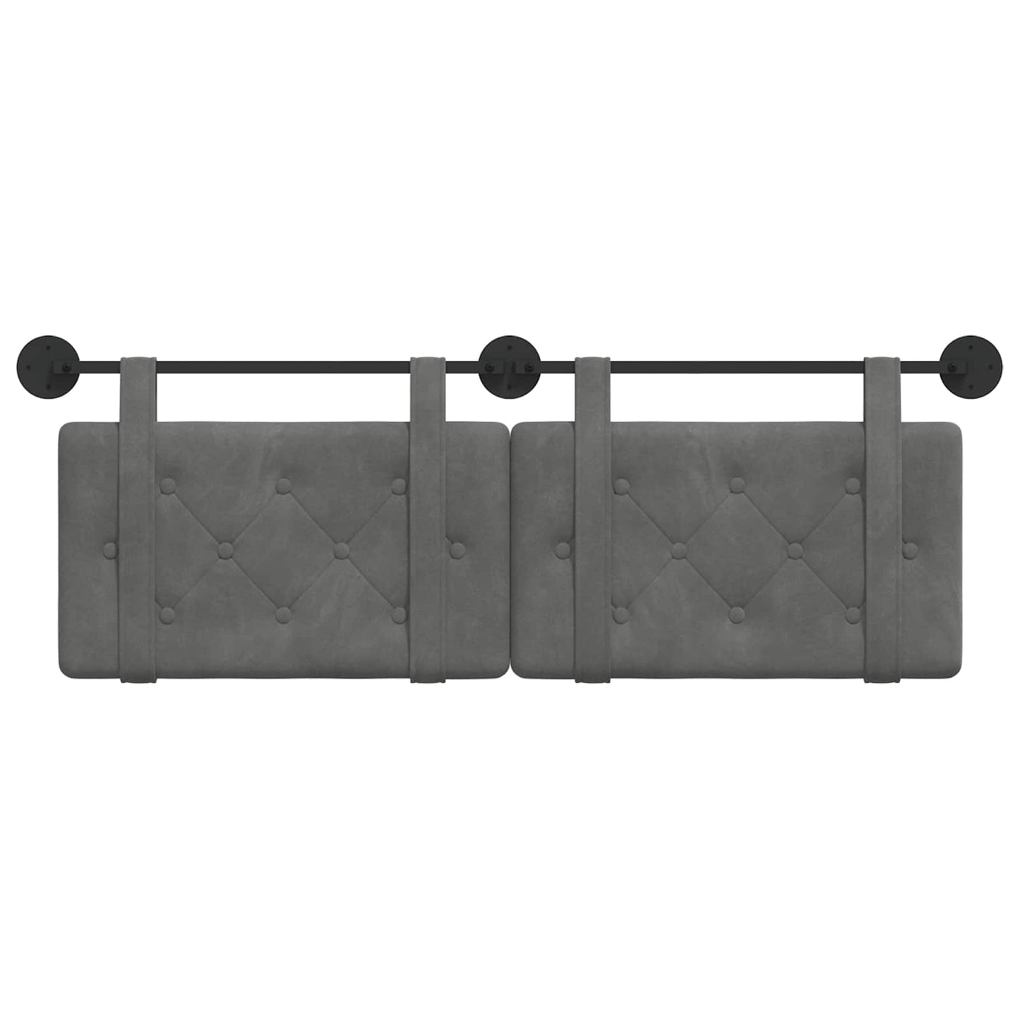 Hangend Hoofdeinde Donkergrijs 130 x 55 x 5 cm Fluweel