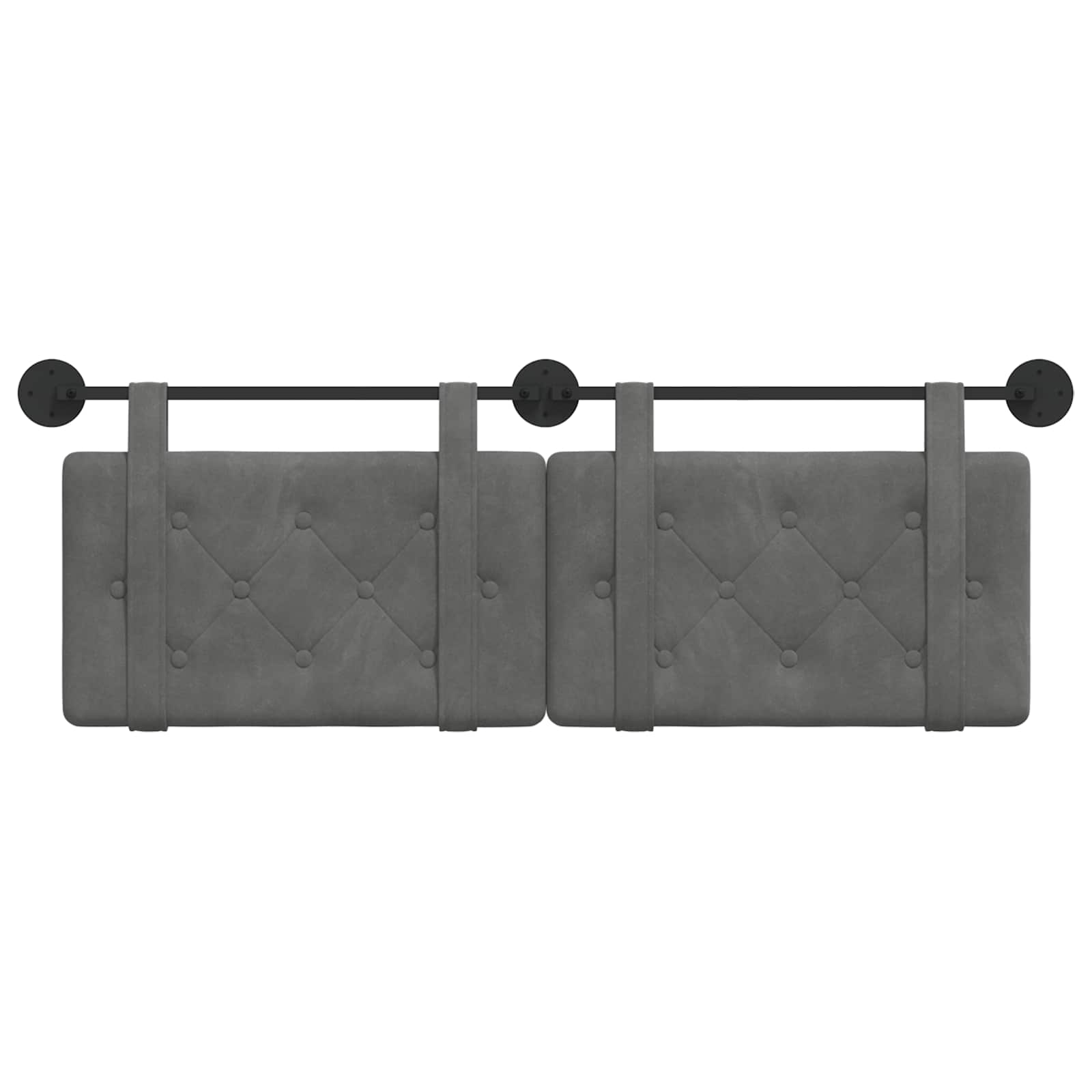 Hangend Hoofdeinde Donkergrijs 130 x 55 x 5 cm Fluweel