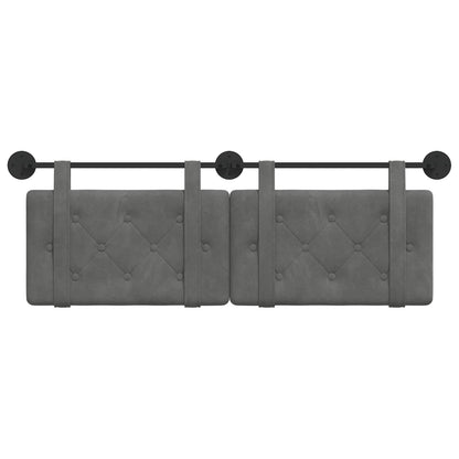 Hangend Hoofdeinde Donkergrijs 130 x 55 x 5 cm Fluweel