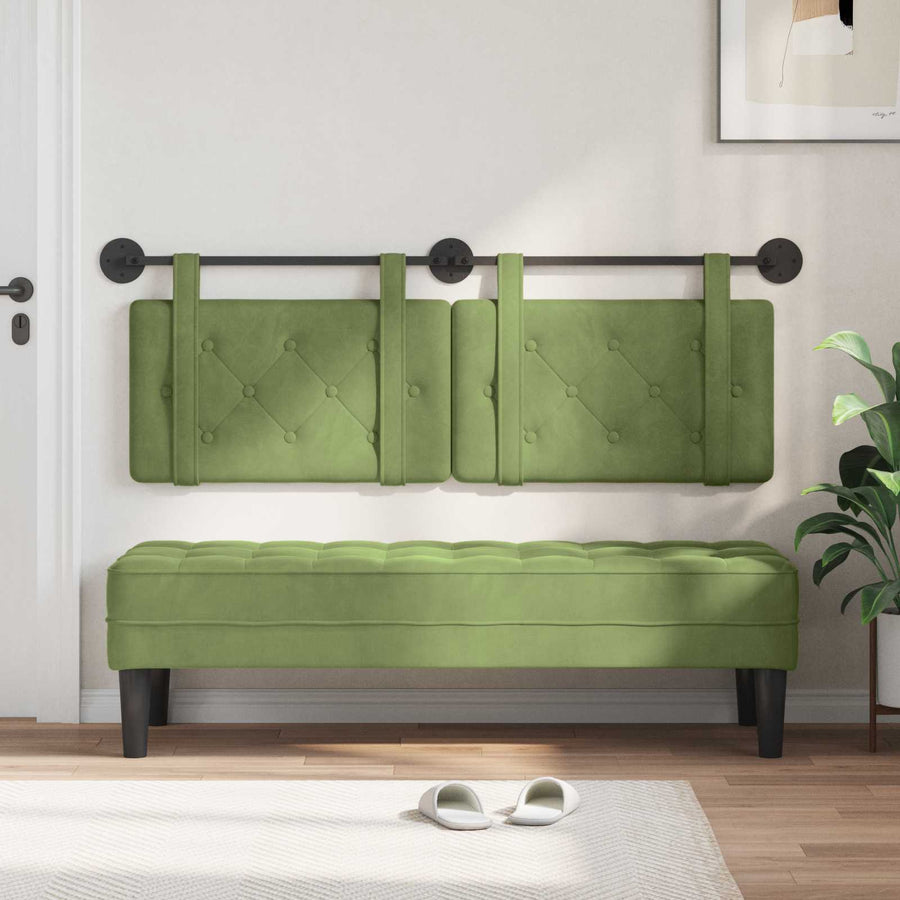 Hangend Hoofdeinde Lichtgroen 130 x 55 x 5 cm Fluweel