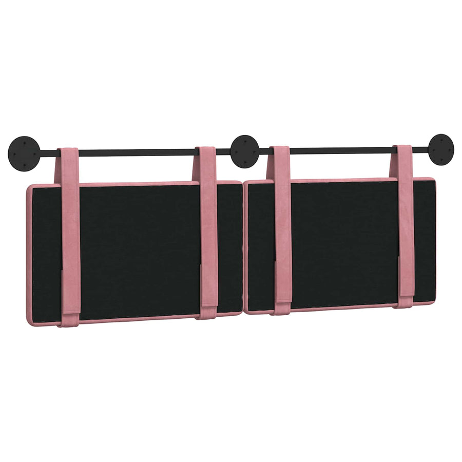 Hangend Hoofdeinde Wandgemonteerd Roze 130 x 55 x 5 cm Fluweel