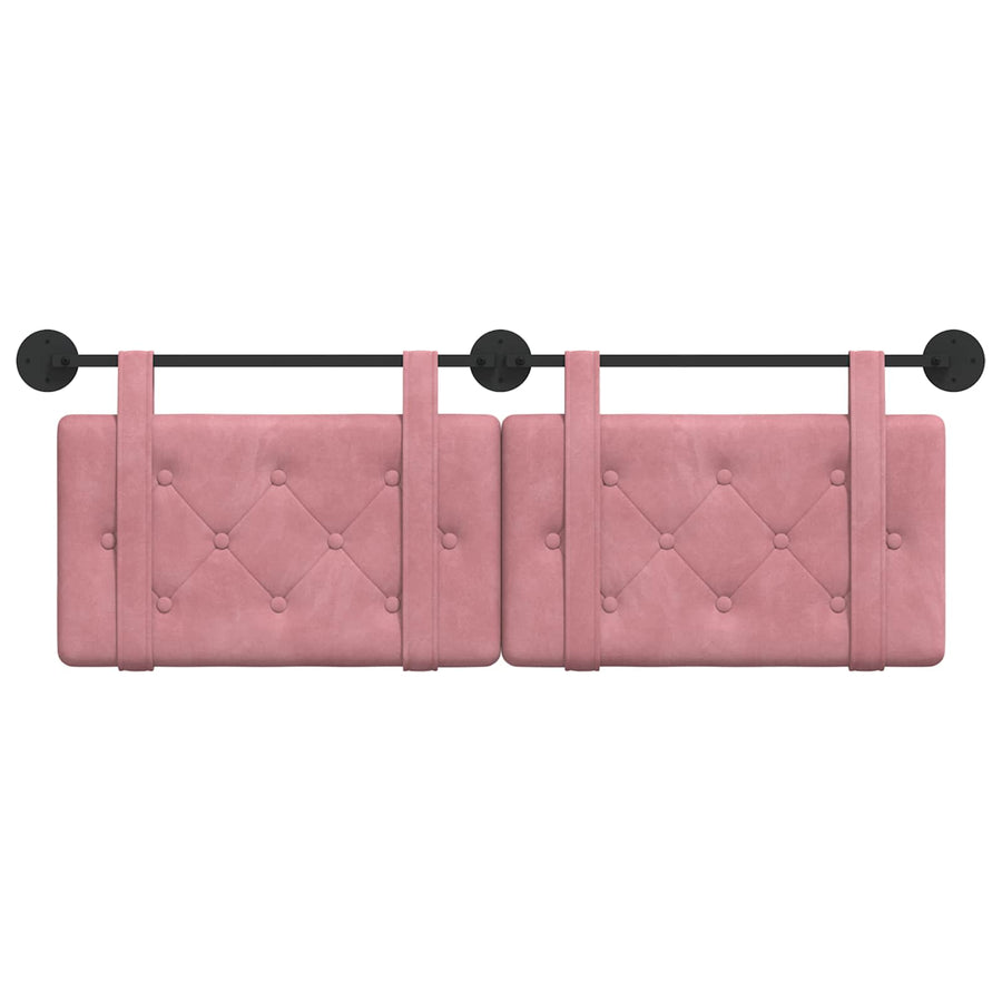 Hangend Hoofdeinde Wandgemonteerd Roze 130 x 55 x 5 cm Fluweel