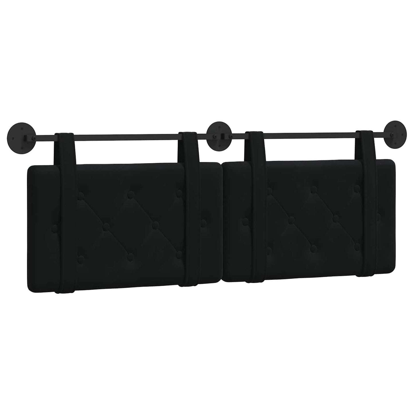Hangend Hoofdeinde Wandgemonteerd Zwart 130 x 55 x 5 cm Fluweel