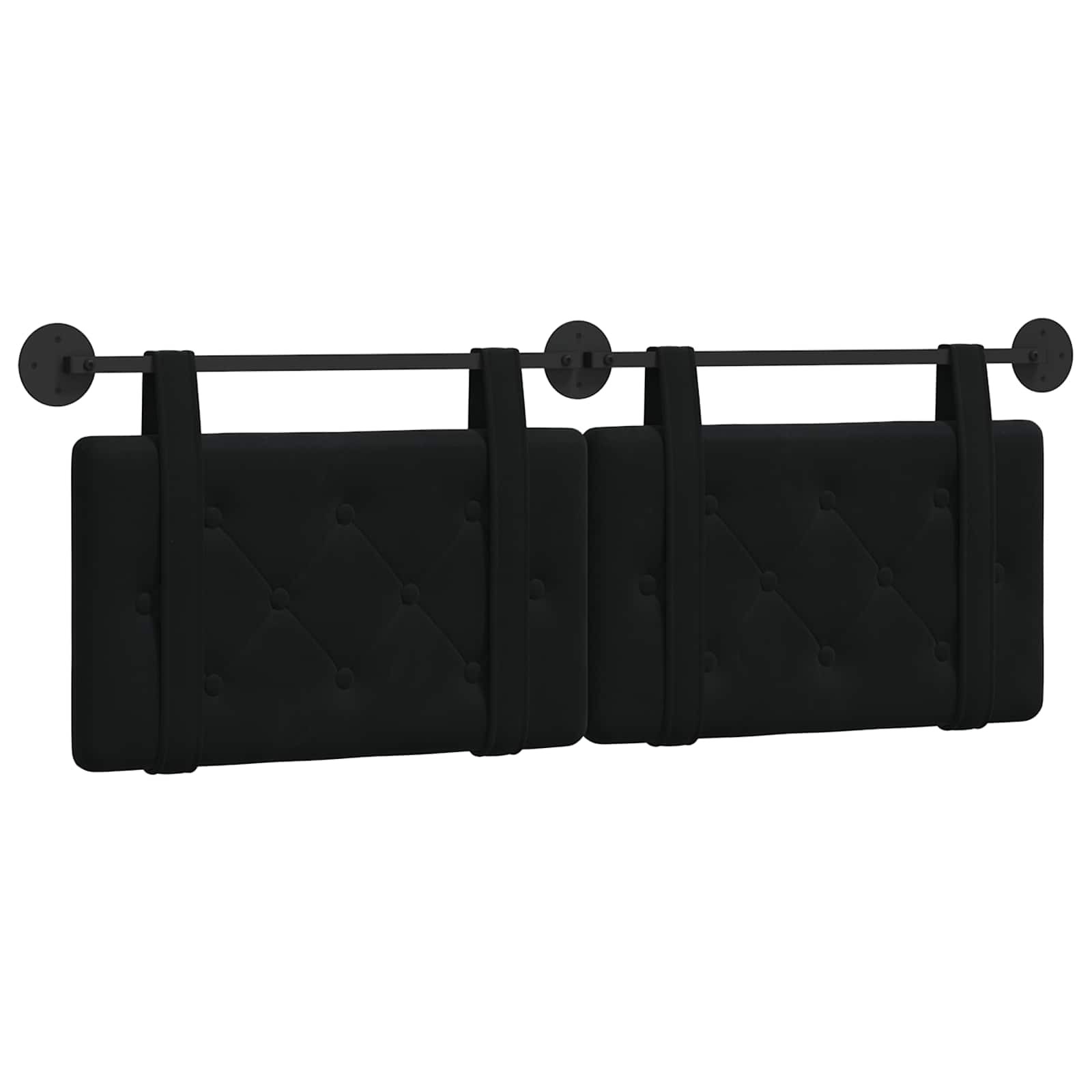 Hangend Hoofdeinde Wandgemonteerd Zwart 130 x 55 x 5 cm Fluweel