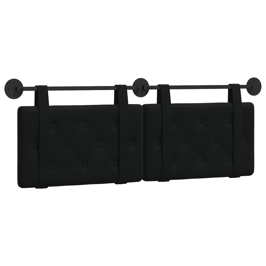 Hangend Hoofdeinde Wandgemonteerd Zwart 130 x 55 x 5 cm Fluweel