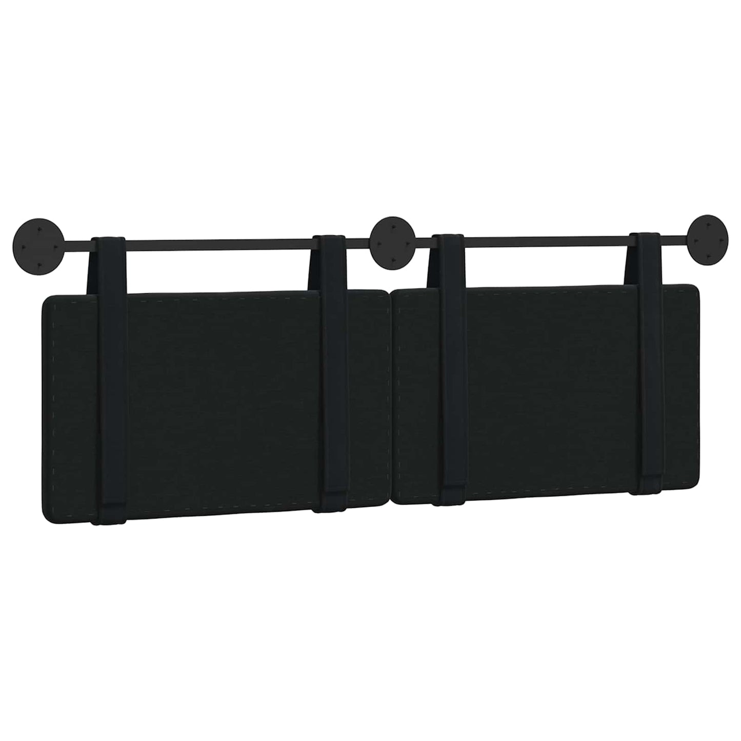 Hangend Hoofdeinde Wandgemonteerd Zwart 130 x 55 x 5 cm Fluweel