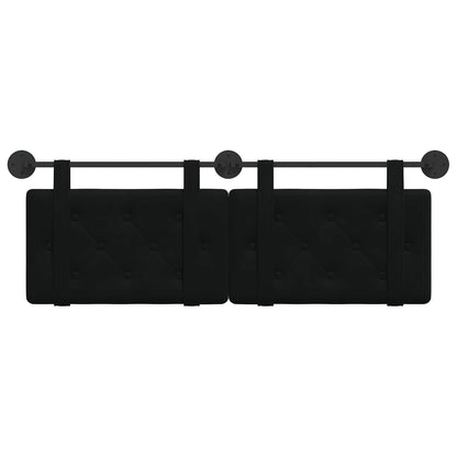 Hangend Hoofdeinde Wandgemonteerd Zwart 130 x 55 x 5 cm Fluweel