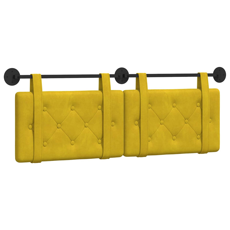 Hangend Hoofdeinde Wandgemonteerd Geel 130 x 55 x 5 cm Fluweel