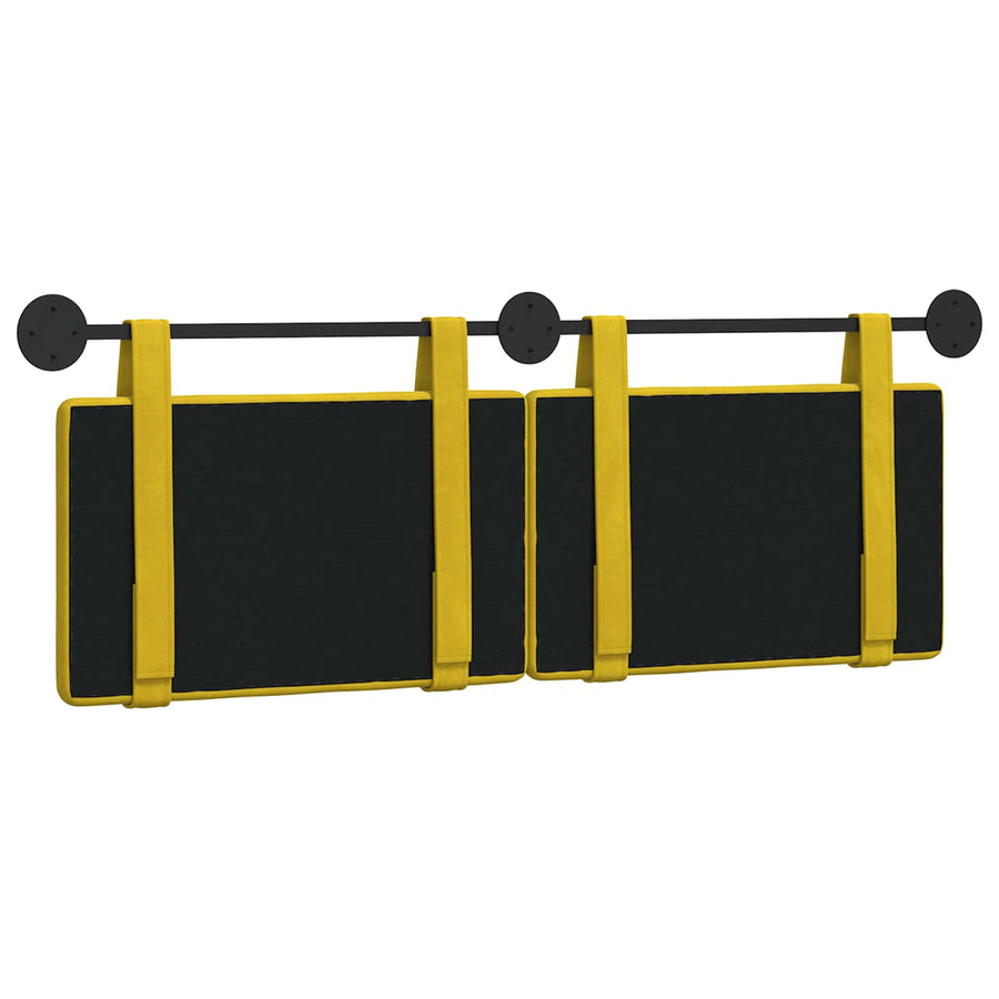 Hangend Hoofdeinde Wandgemonteerd Geel 130 x 55 x 5 cm Fluweel