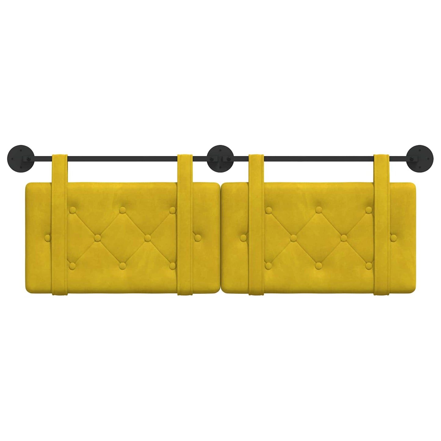 Hangend Hoofdeinde Wandgemonteerd Geel 130 x 55 x 5 cm Fluweel