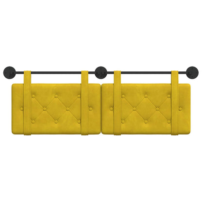 Hangend Hoofdeinde Wandgemonteerd Geel 130 x 55 x 5 cm Fluweel