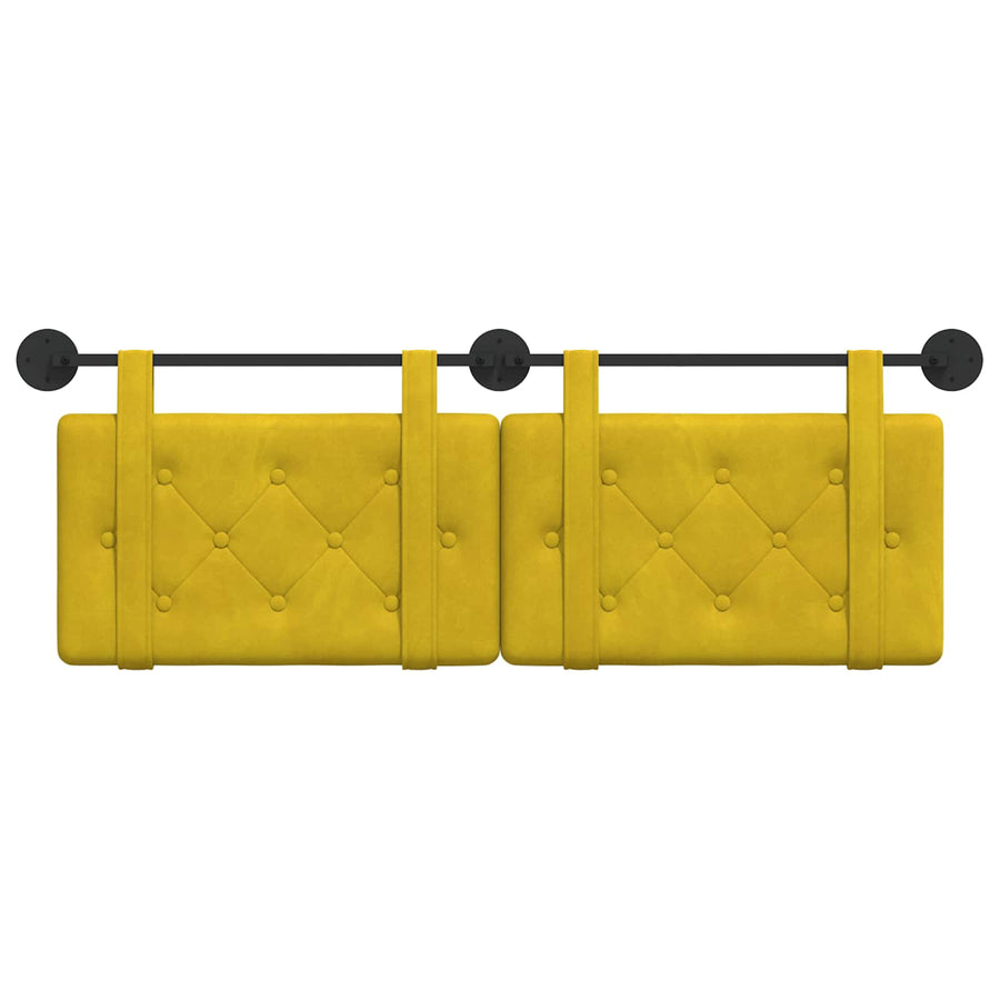 Hangend Hoofdeinde Wandgemonteerd Geel 130 x 55 x 5 cm Fluweel