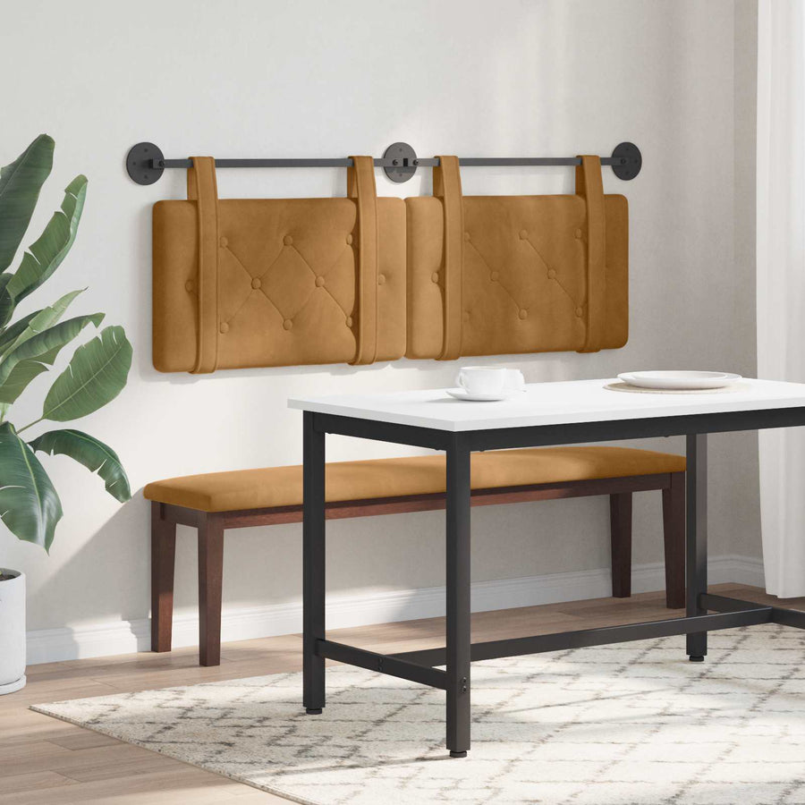Hangend Hoofdeinde Wandgemonteerd Bruin 130 x 55 x 5 cm Fluweel