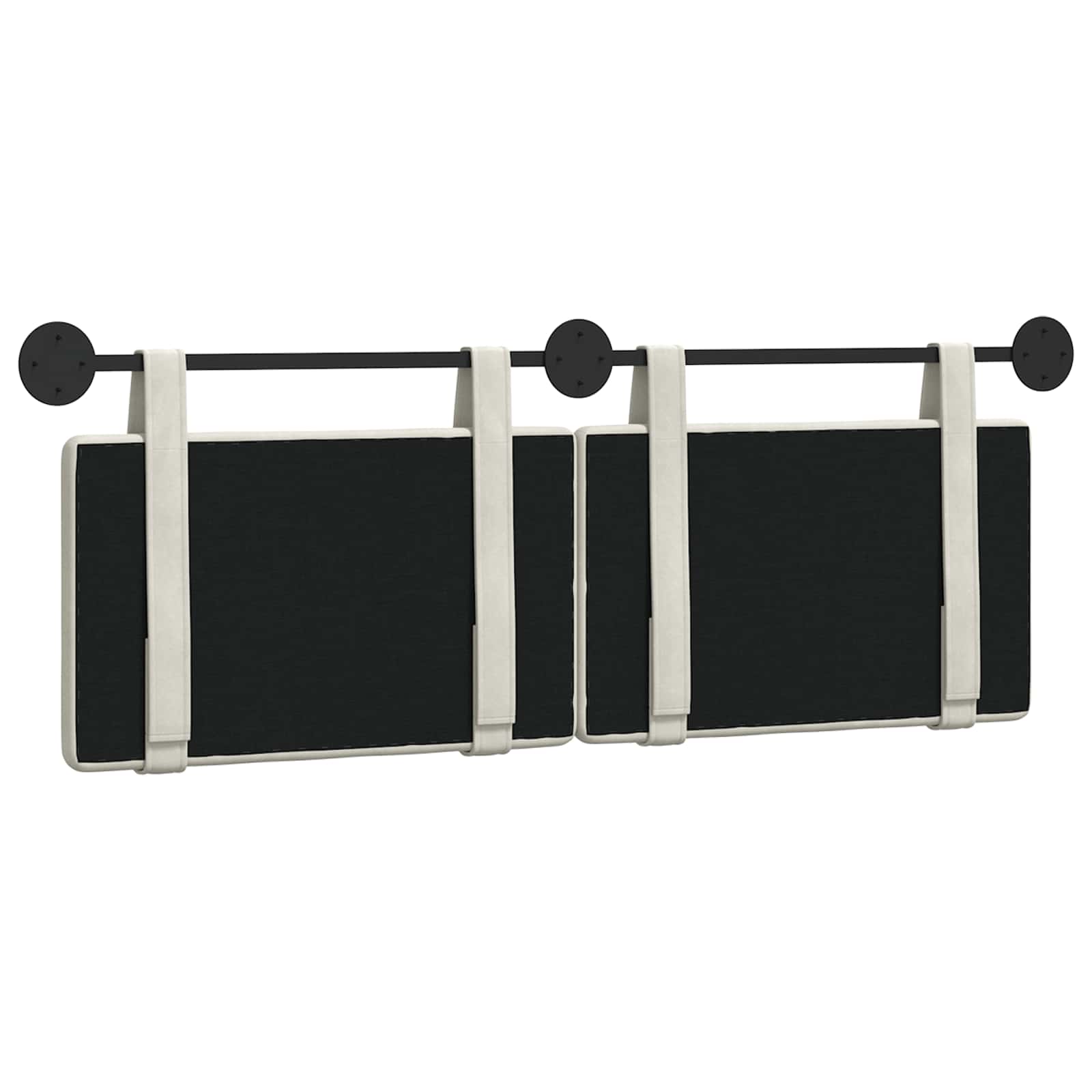 Hangend Hoofdeinde Wandgemonteerd Crème 130 x 55 x 5 cm Fluweel