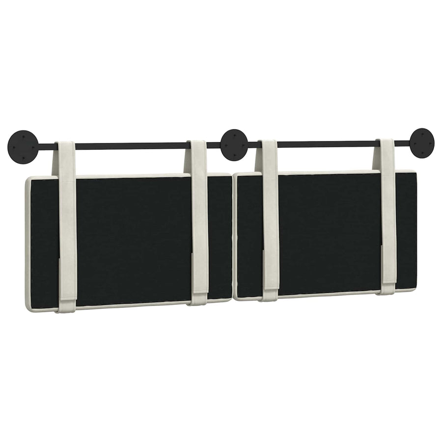 Hangend Hoofdeinde Wandgemonteerd Crème 130 x 55 x 5 cm Fluweel