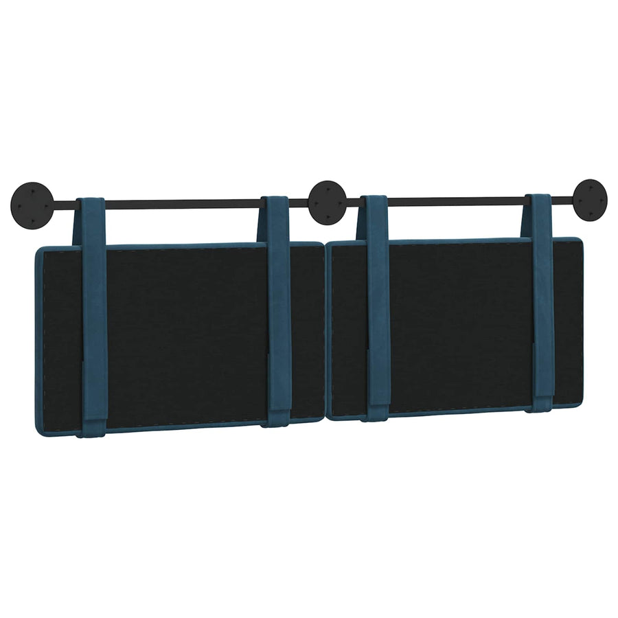 Hangend Hoofdeinde Wandgemonteerd Blauw 130 x 55 x 5 cm Fluweel