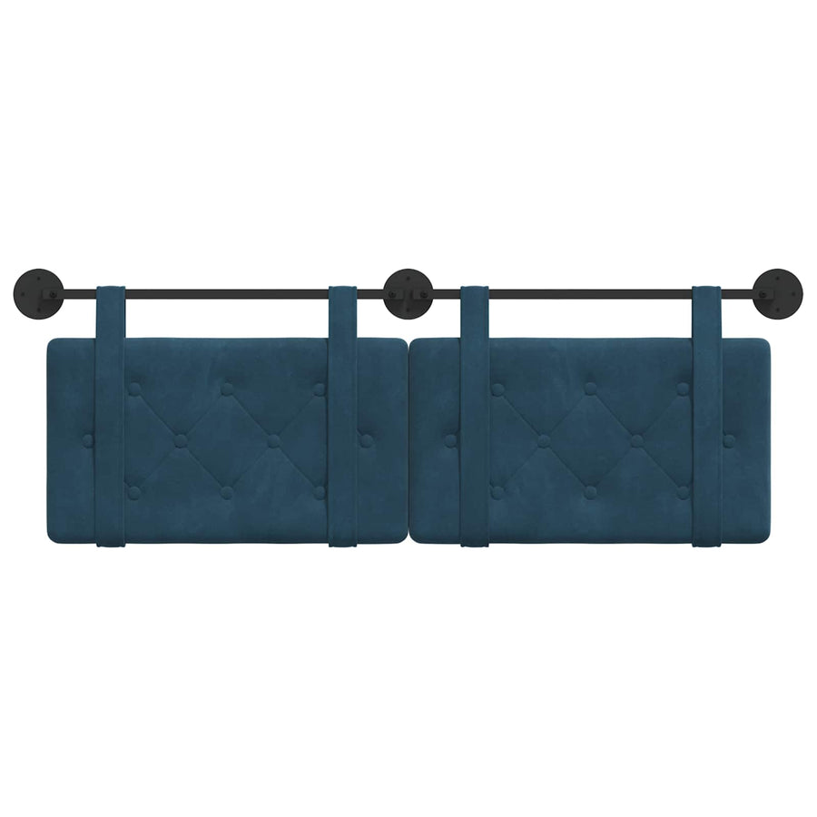 Hangend Hoofdeinde Wandgemonteerd Blauw 130 x 55 x 5 cm Fluweel