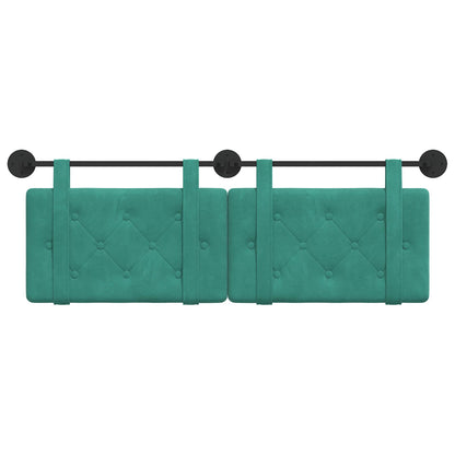 Hangend Hoofdeinde Turquoise 130 x 55 x 5 cm Fluweel