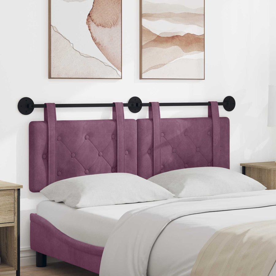 Hangend Hoofdeinde Wandgemonteerd Paars 130 x 55 x 5 cm Fluweel