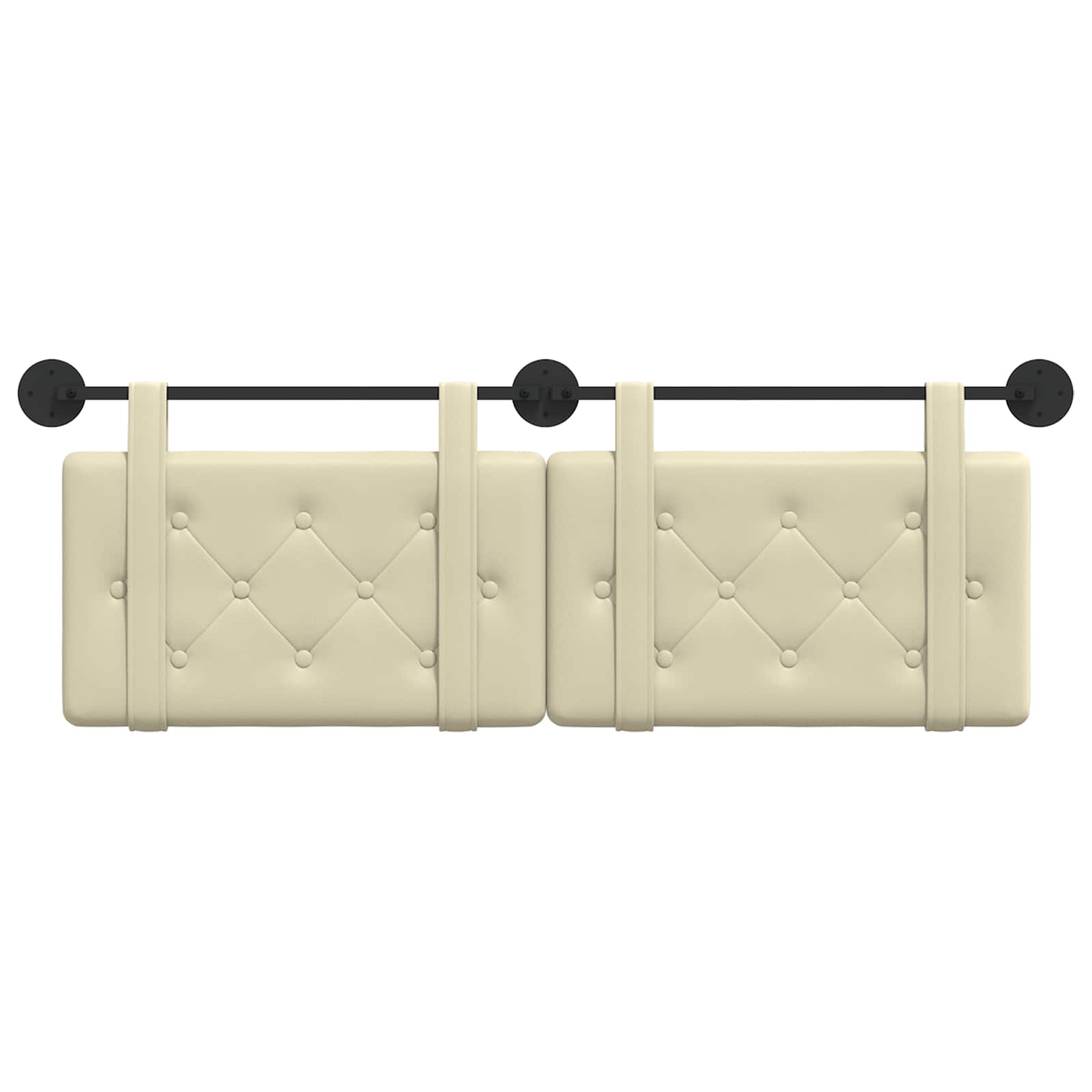 Hangend Hoofdeinde Crème 130 x 55 x 5 cm Nep Leer