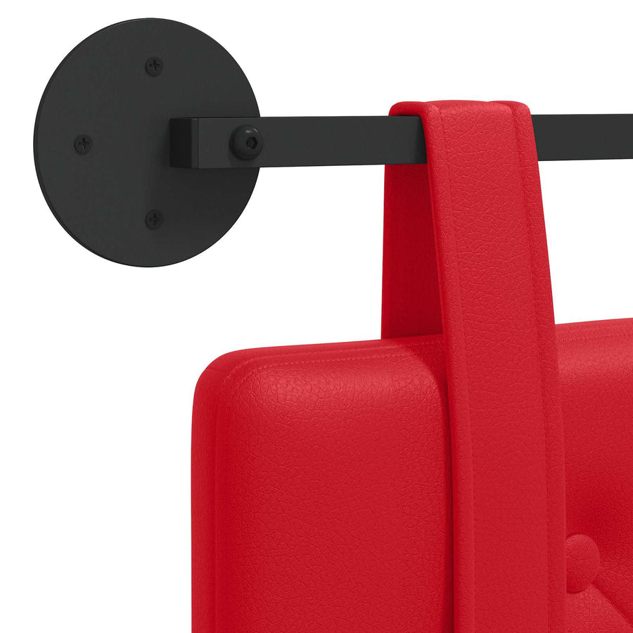 Hangend Hoofdeinde Wandgemonteerd Rood 130 x 55 x 5 cm Nep Leer