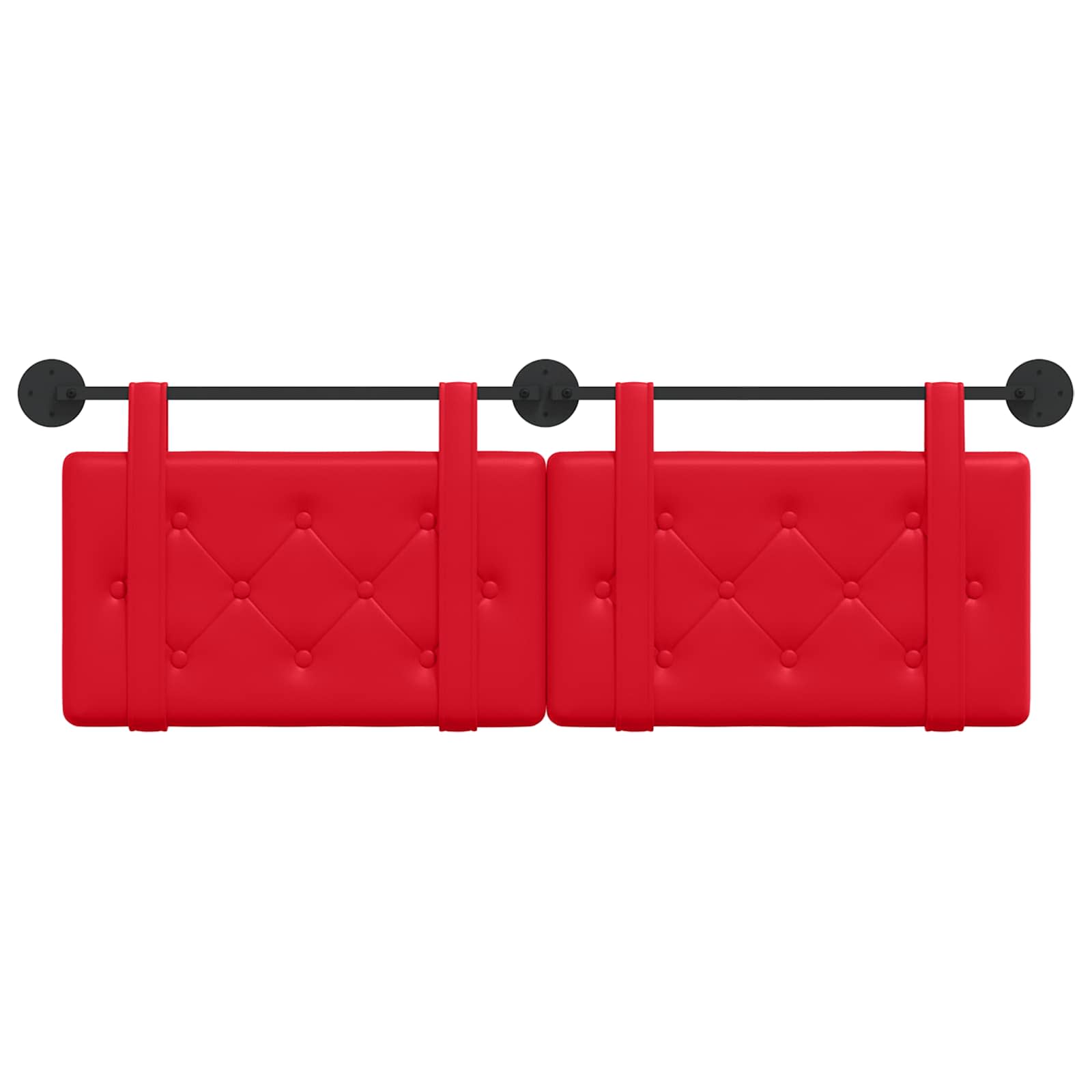 Hangend Hoofdeinde Wandgemonteerd Rood 130 x 55 x 5 cm Nep Leer
