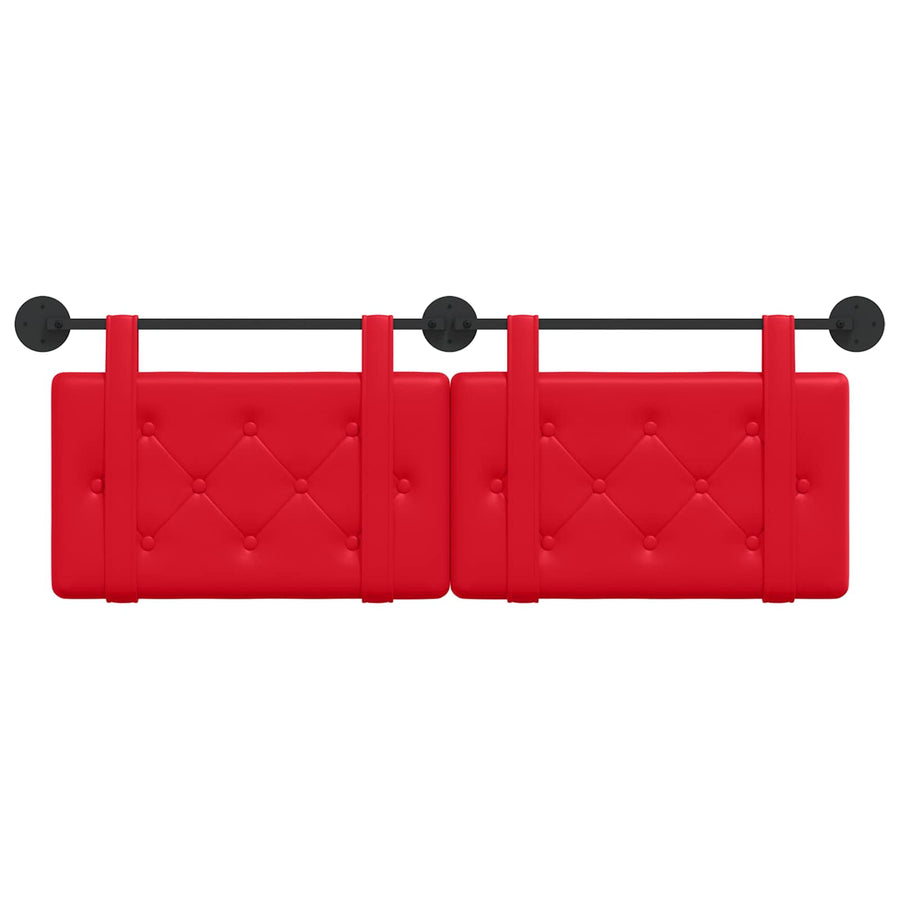 Hangend Hoofdeinde Wandgemonteerd Rood 130 x 55 x 5 cm Nep Leer