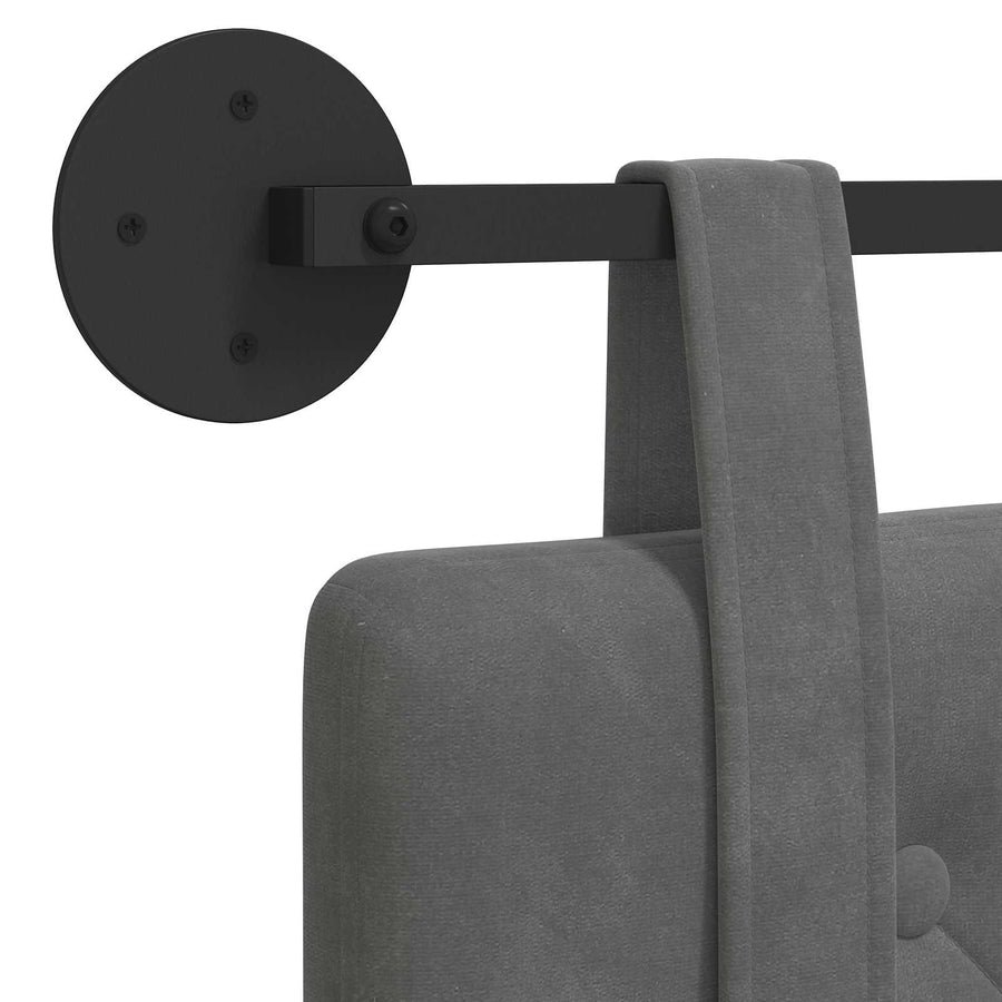 Hangend Hoofdeinde Donkergrijs 150 x 55 x 5 cm Fluweel