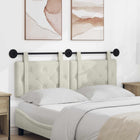 Wall Mounted Headboard Hanging Cream 150 x 55 x 5 cm Velvet