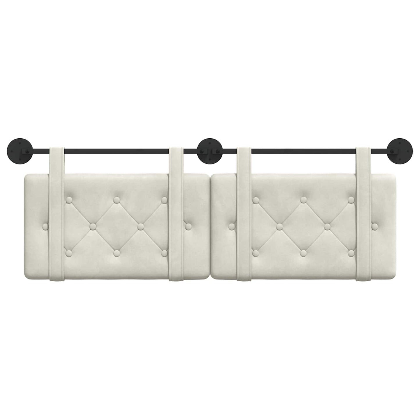 Hangend Hoofdeinde Wandgemonteerd Crème 150 x 55 x 5 cm Fluweel