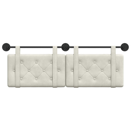 Hangend Hoofdeinde Wandgemonteerd Crème 150 x 55 x 5 cm Fluweel