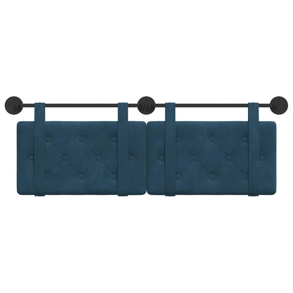 Hangend Hoofdeinde Wandgemonteerd Blauw 150 x 55 x 5 cm Fluweel
