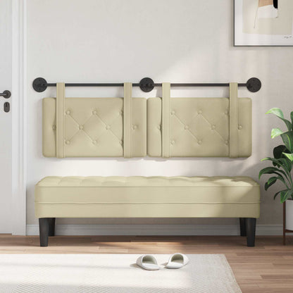 Hangend Hoofdeinde Crème 150 x 55 x 5 cm Nep Leer