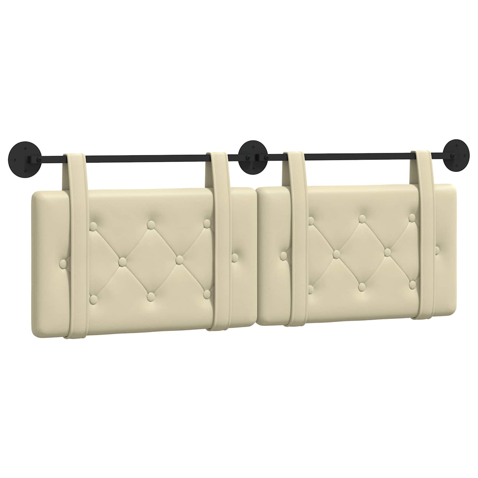Hangend Hoofdeinde Crème 150 x 55 x 5 cm Nep Leer