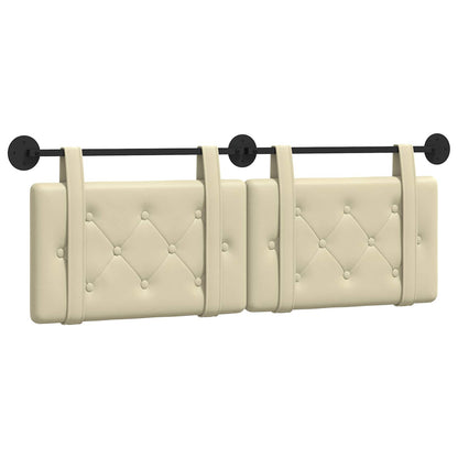 Hangend Hoofdeinde Crème 150 x 55 x 5 cm Nep Leer