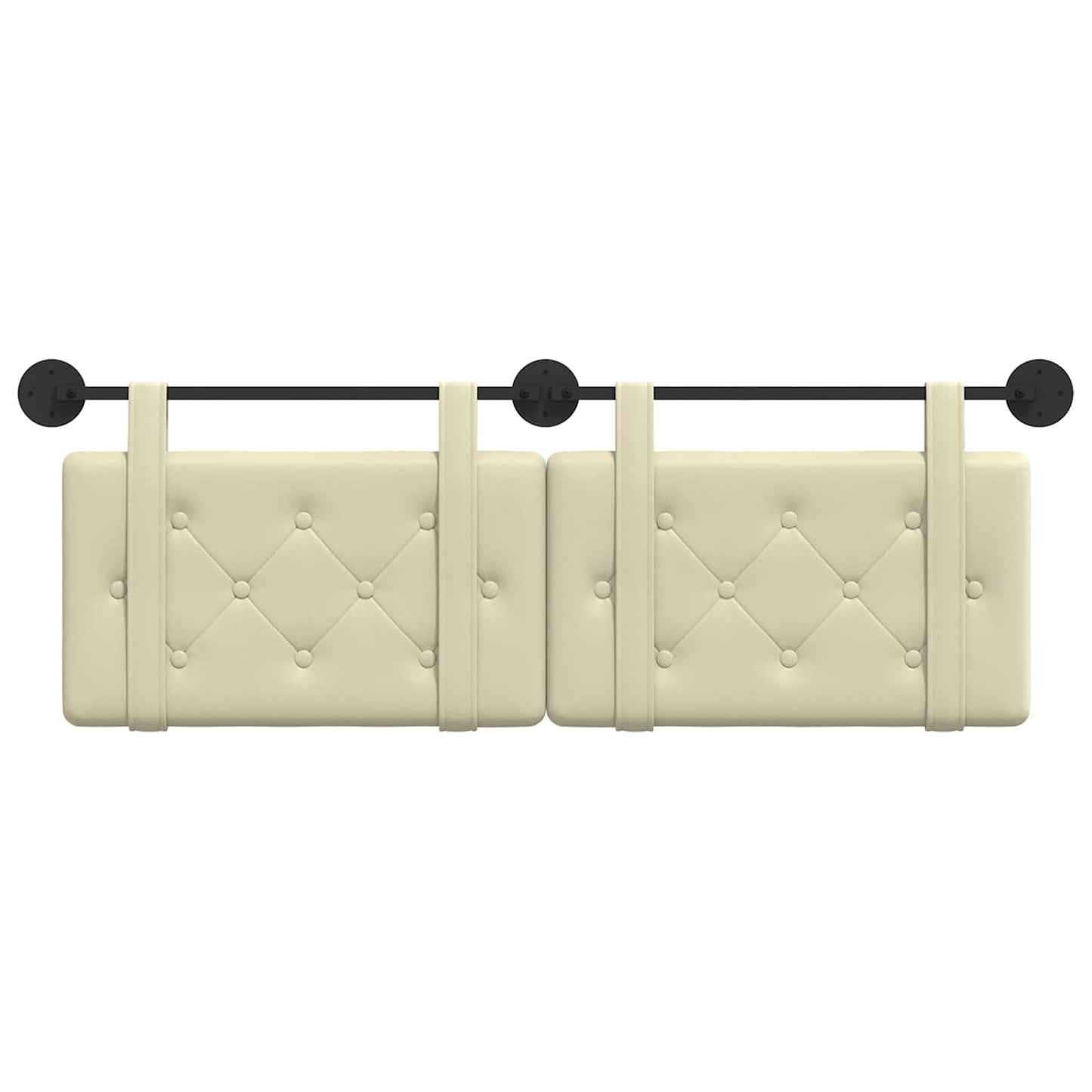 Hangend Hoofdeinde Crème 150 x 55 x 5 cm Nep Leer