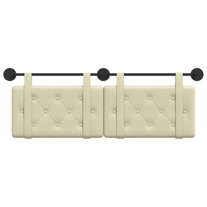 Hangend Hoofdeinde Crème 150 x 55 x 5 cm Nep Leer