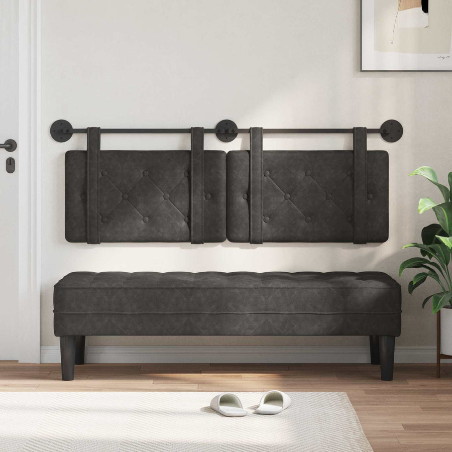 Hangend Hoofdeinde Zwart 150 x 55 x 5 cm Antiek PU