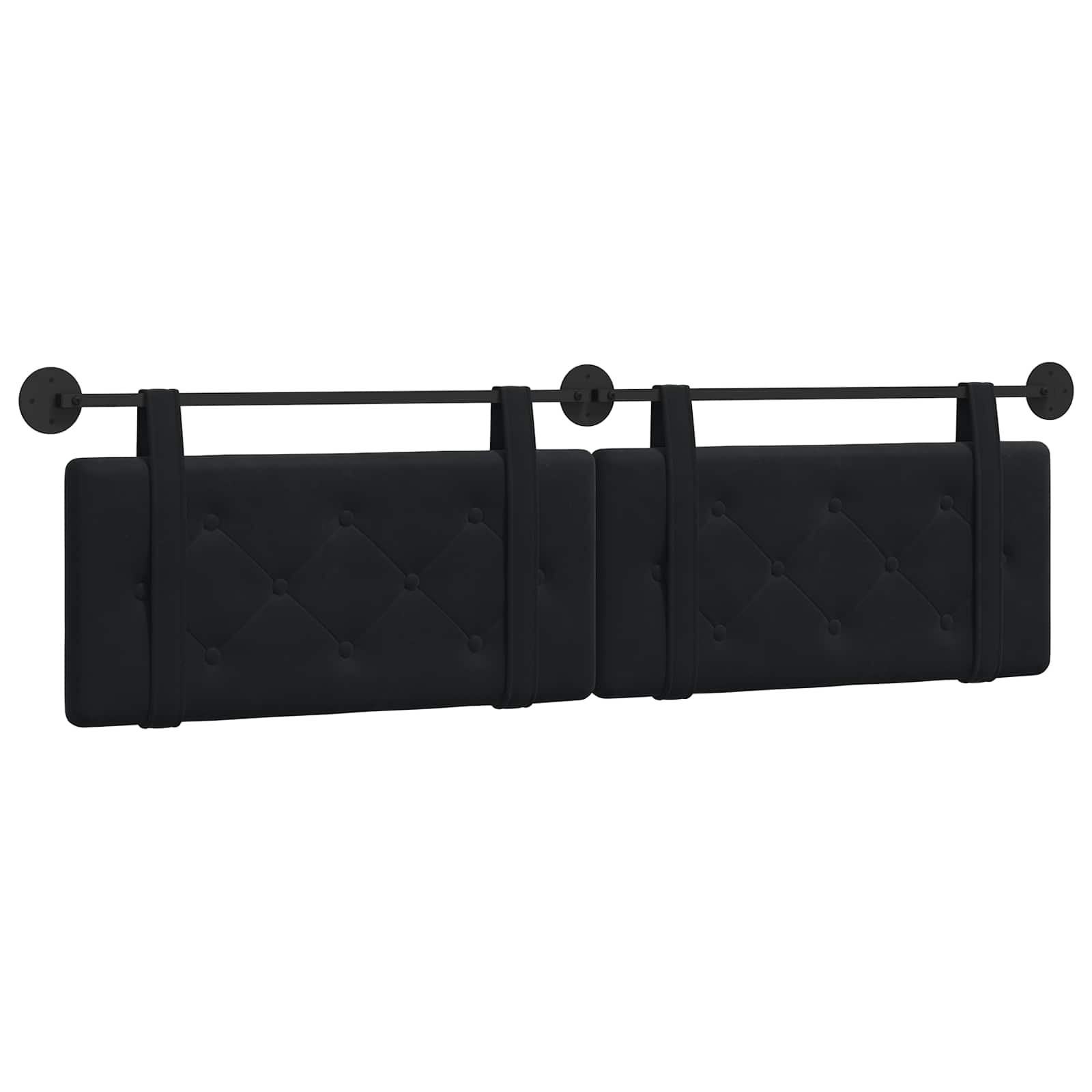 Hangend Hoofdeinde Wandgemonteerd Zwart 170 x 55 x 5 cm Fluweel