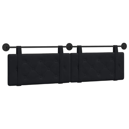 Hangend Hoofdeinde Wandgemonteerd Zwart 170 x 55 x 5 cm Fluweel