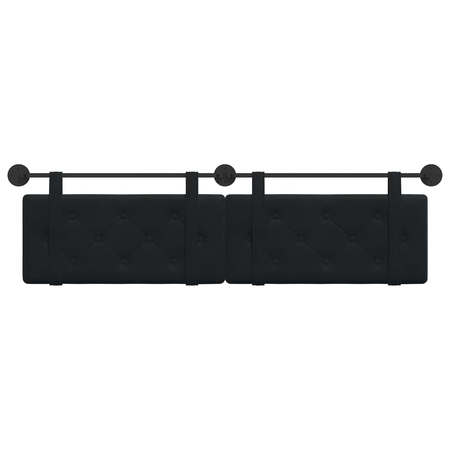 Hangend Hoofdeinde Wandgemonteerd Zwart 170 x 55 x 5 cm Fluweel