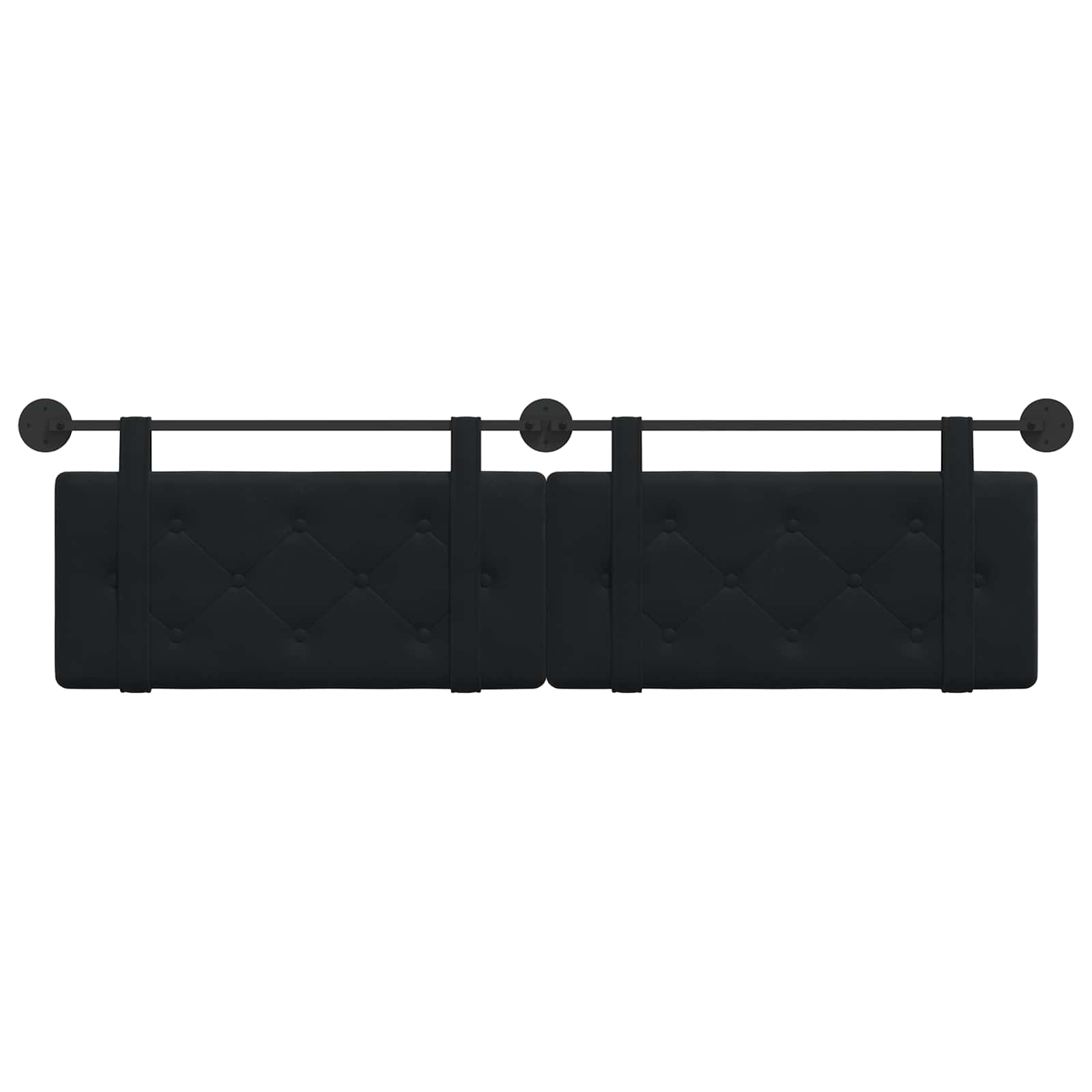 Hangend Hoofdeinde Wandgemonteerd Zwart 170 x 55 x 5 cm Fluweel