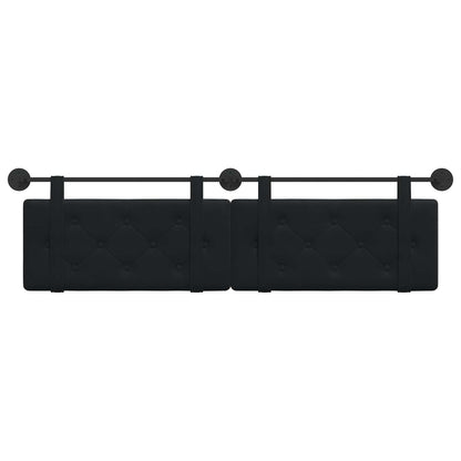 Hangend Hoofdeinde Wandgemonteerd Zwart 170 x 55 x 5 cm Fluweel