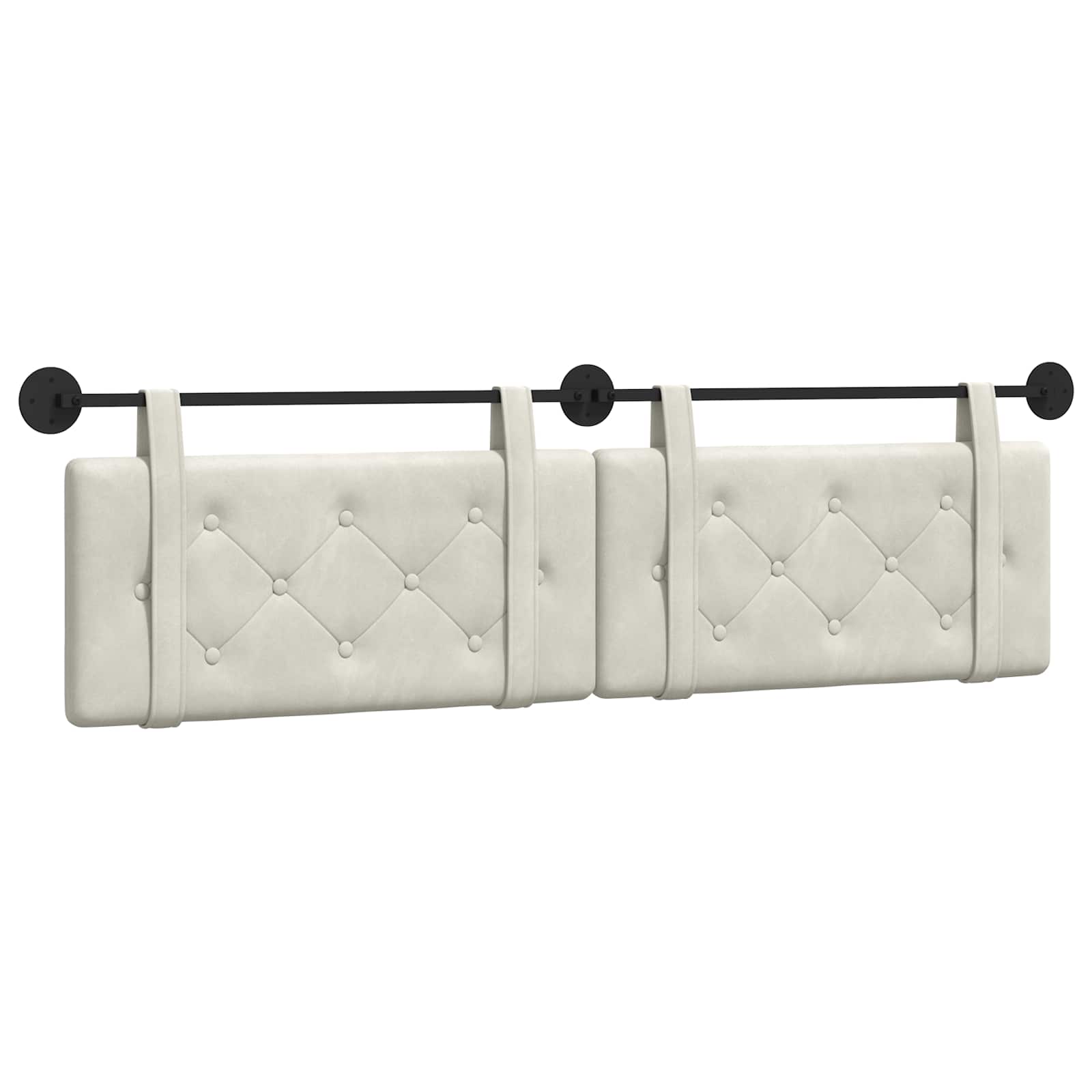 Hangend Hoofdeinde Wandgemonteerd Crème 170 x 55 x 5 cm Fluweel
