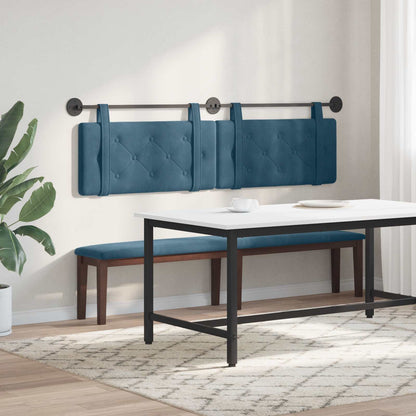Hangend Hoofdeinde Wandgemonteerd Blauw 170 x 55 x 5 cm Fluweel