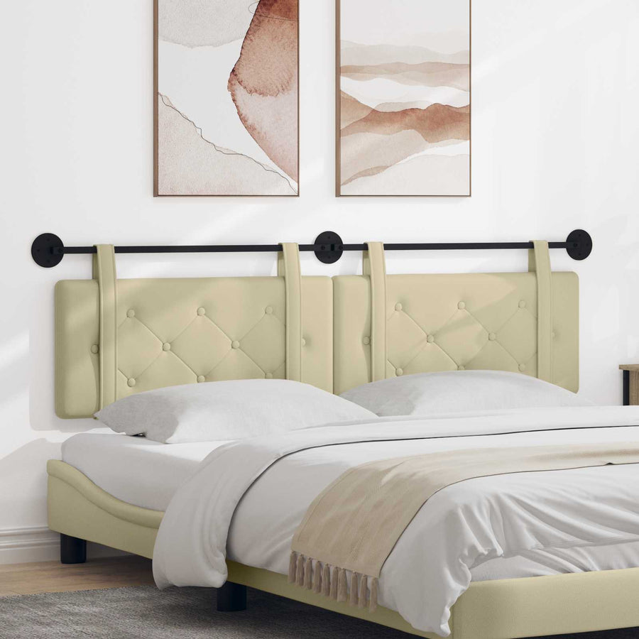 Hangend Hoofdeinde Crème 170 x 55 x 5 cm Nep Leer