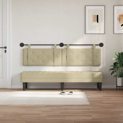 Hangend Hoofdeinde Crème 170 x 55 x 5 cm Nep Leer