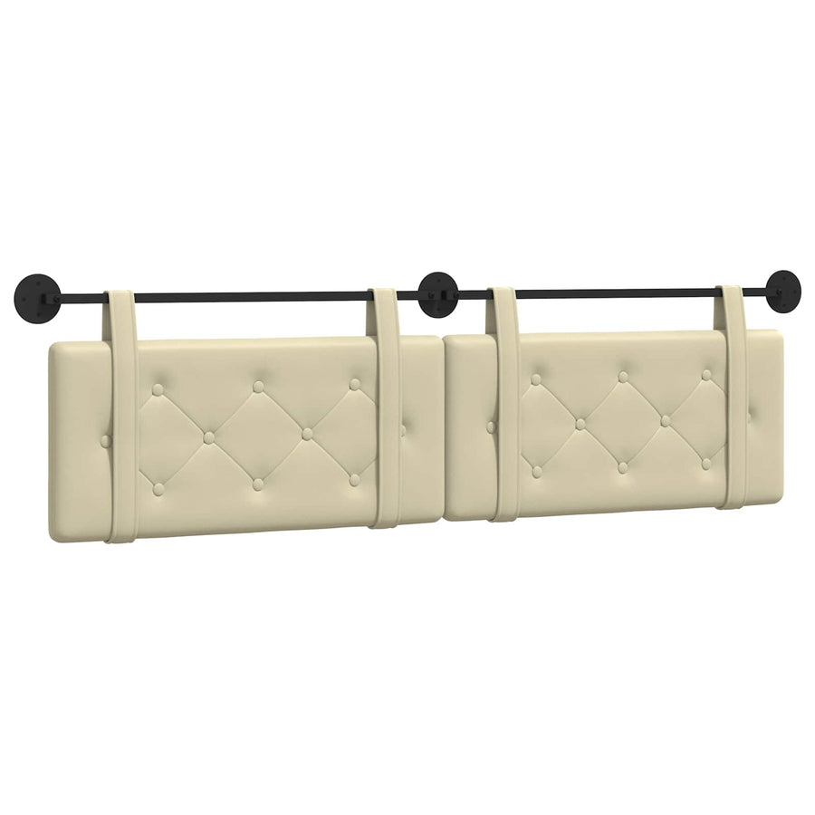 Hangend Hoofdeinde Crème 170 x 55 x 5 cm Nep Leer